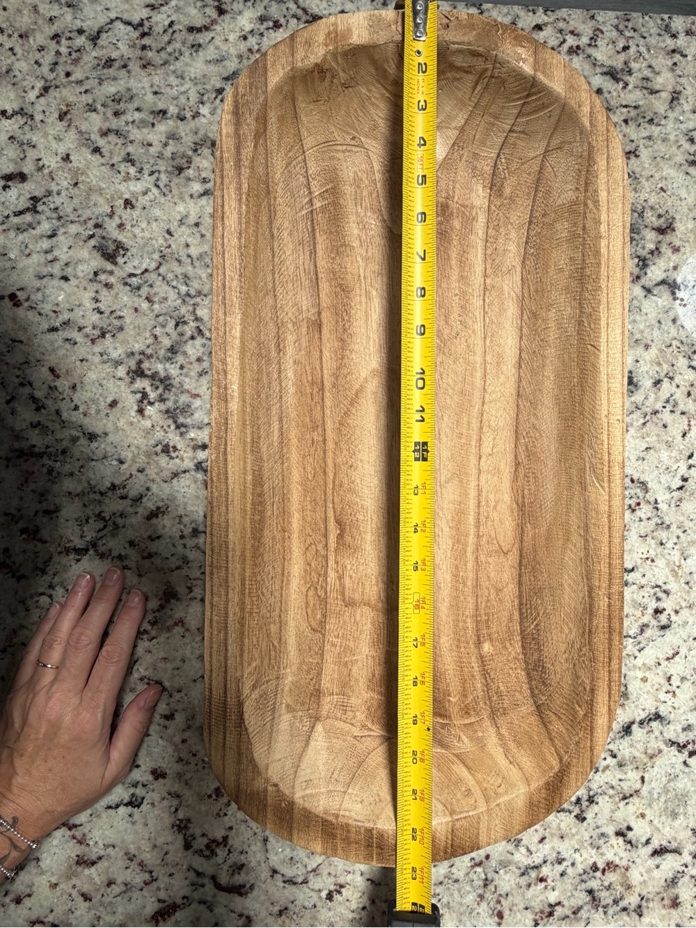Hand-Carved Wood Vanity Tray in Natural Brown - Picture 7 of 7